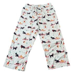 Land's‎ End 100% Cotton Flannel Burmese Mountain/Labrador Pajama Pants 36-38